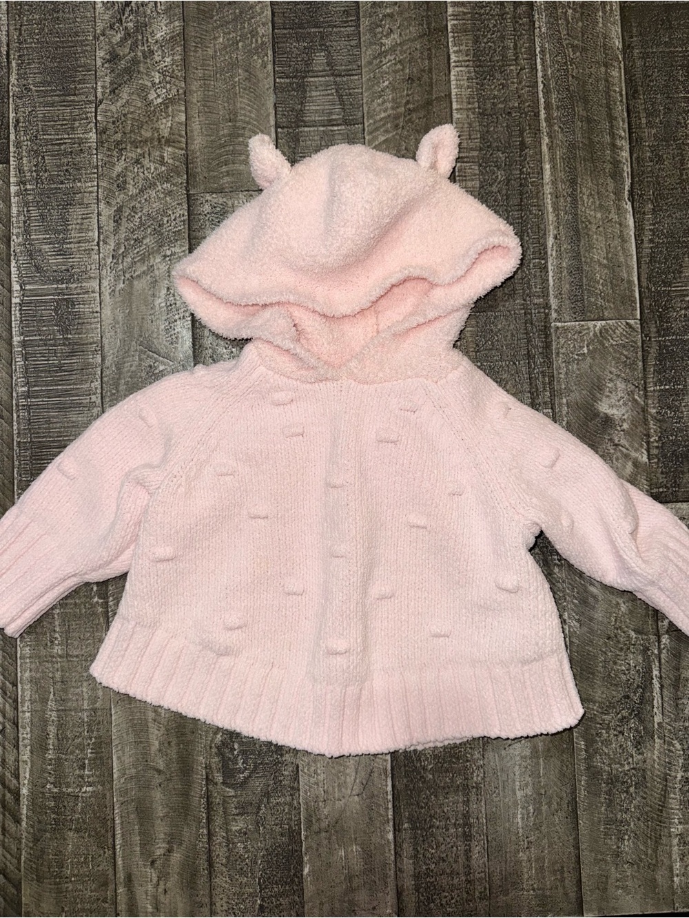 Cat & Jack Pink Hooded Pom-Pom Knit Sweater